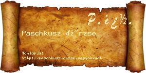 Paschkusz Örzse névjegykártya